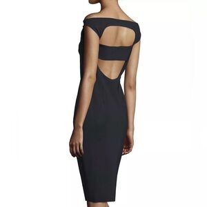 Chiara Boni La Petite Robe Zhalia Off Shoulder Open Back Black Dress Size 46 10